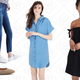 The April Ankle-Wrap Flat, $42 | The Perfect Vintage Jean: Step Hem Edition, $21 | Indigo Central Dress, $66 | Silk Off-the-Shoulder Dress, $35